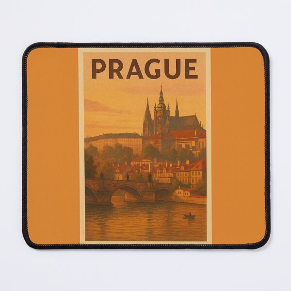 Item preview, Prague Czech Republic Travel Art – Charles Bridge and Prague Castle Sunset Souvenir designed and sold by Annika Shurafa.
