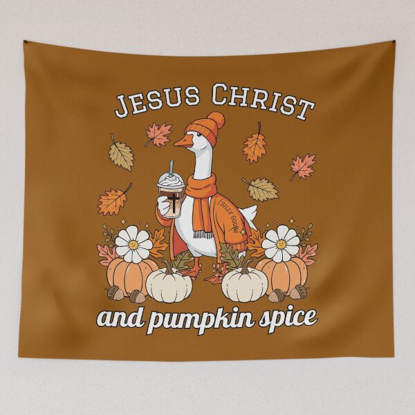Item preview, Jesus Christ and Pumpkin Spice Coffee Goose  designed and sold by Forevermore.