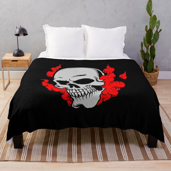 Item preview, Skull with red fire on Halloween designed and sold by Joncasmiart.