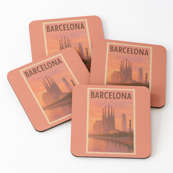 Item preview, Barcelona Spain Travel Art – Sagrada Familia Sunset Skyline Souvenir designed and sold by Annika Shurafa.