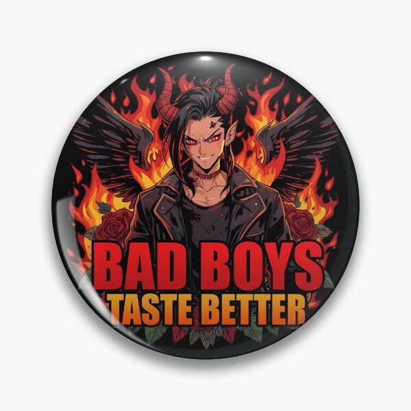 Item preview, Bad Boys Taste Better | Fiery Demon with Wings and Roses Gothic Design designed and sold by Lunaria Arts.