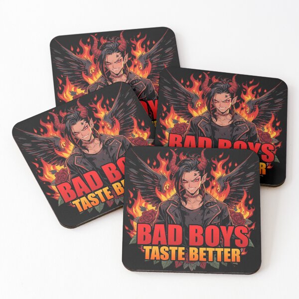 Item preview, Bad Boys Taste Better | Fiery Demon with Wings and Roses Gothic Design designed and sold by Lunaria Arts.