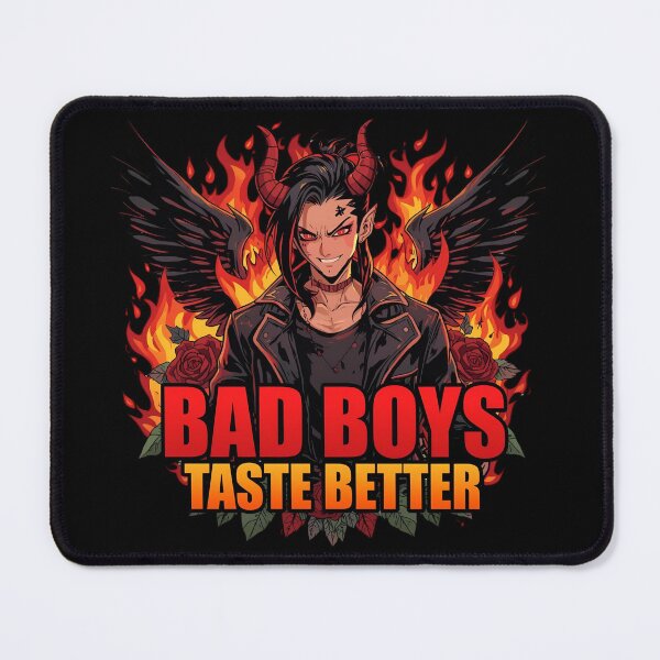 Item preview, Bad Boys Taste Better | Fiery Demon with Wings and Roses Gothic Design designed and sold by Lunaria Arts.