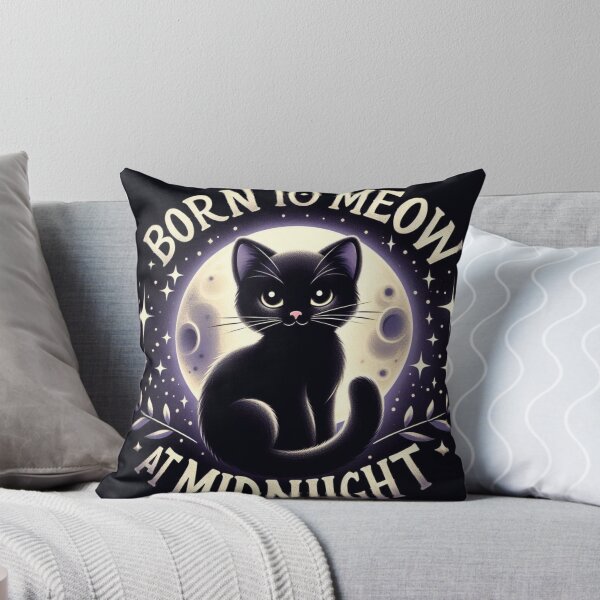 Item preview, Born to Meow at Midnight – Black Cat Halloween Design designed and sold by MysticOMG.