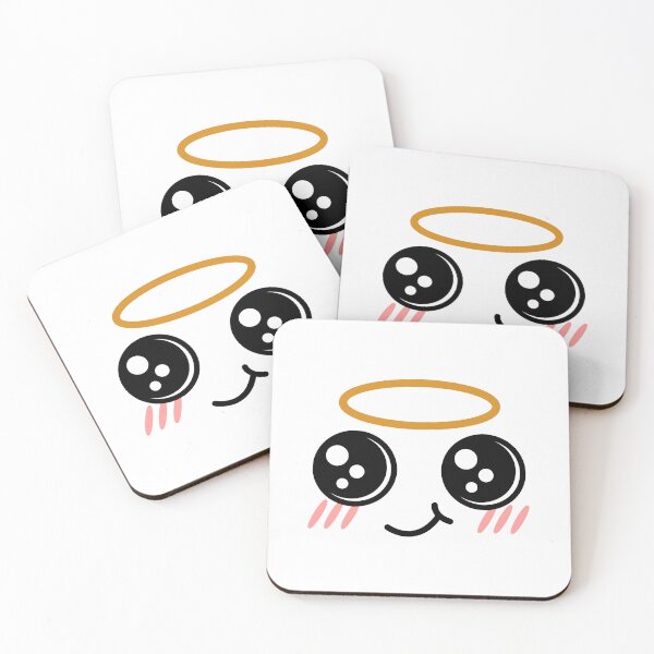 Item preview, Cute kawaii smiling blushing angel face designed and sold by BlushyPrint.
