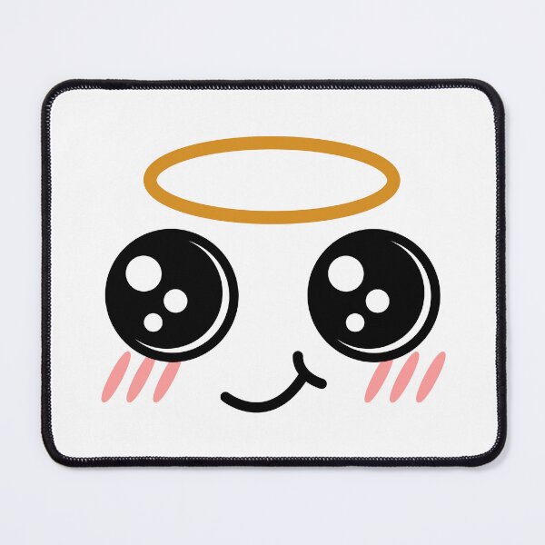 Item preview, Cute kawaii smiling blushing angel face designed and sold by BlushyPrint.