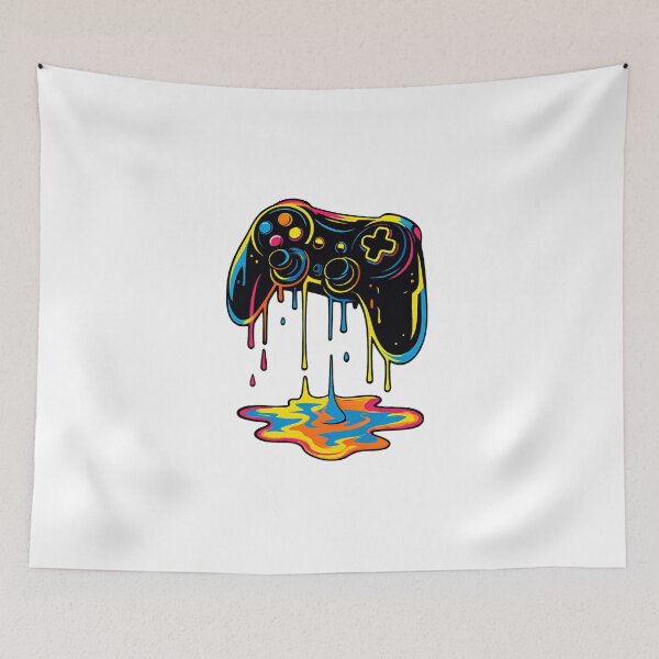 Item preview, Melting Neon Game Controller Art designed and sold by Arte Zen.