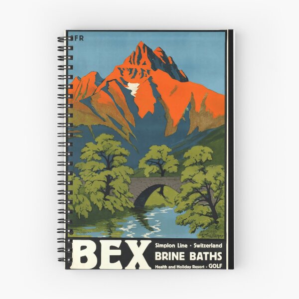 Item preview, Vintage Art Deco Travel Poster | Bex Switzerland | Simplon Line Rail | Brine Baths & Wellness Retreat | Bold Colors  Style designed and sold by artofuniverse.