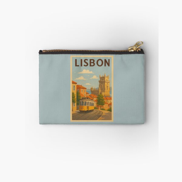 Item preview, Lisbon Portugal Travel Art – Yellow Tram and Belem Tower City Souvenir designed and sold by Annika Shurafa.