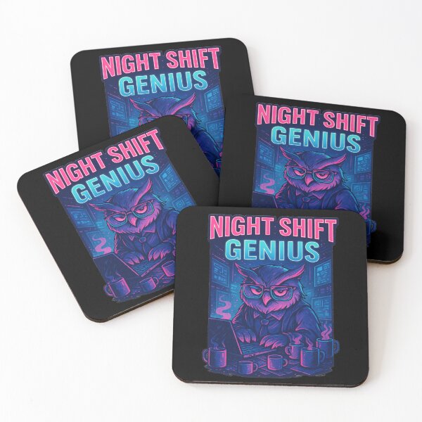 Item preview, Night Shift Genius - Gift for Night Shift Workers Owl Art designed and sold by Jarminis.
