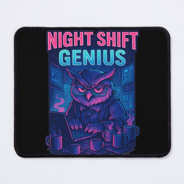Item preview, Night Shift Genius - Gift for Night Shift Workers Owl Art designed and sold by Jarminis.