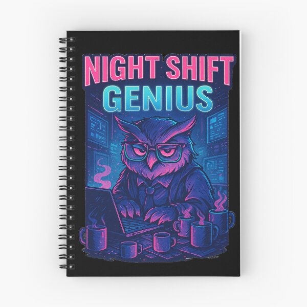 Item preview, Night Shift Genius - Gift for Night Shift Workers Owl Art designed and sold by Jarminis.