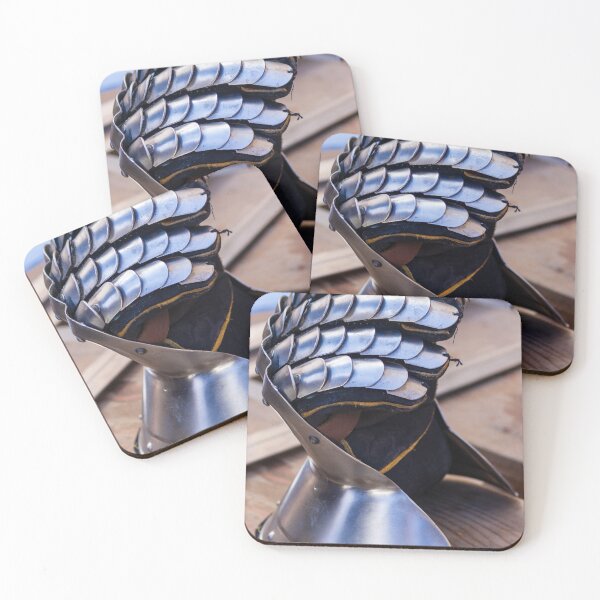 Item preview, Medieval Armor Gauntlet Display With Scaled Steel Plates On Wooden Floor, Knight Craftsmanship Exhibit designed and sold by Nmallia.