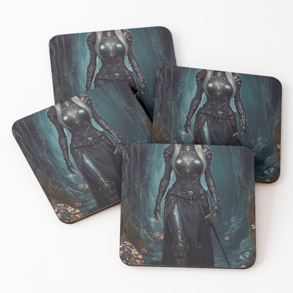 Item preview, Dark elf female striding through the underdark designed and sold by ChristinePartlow.