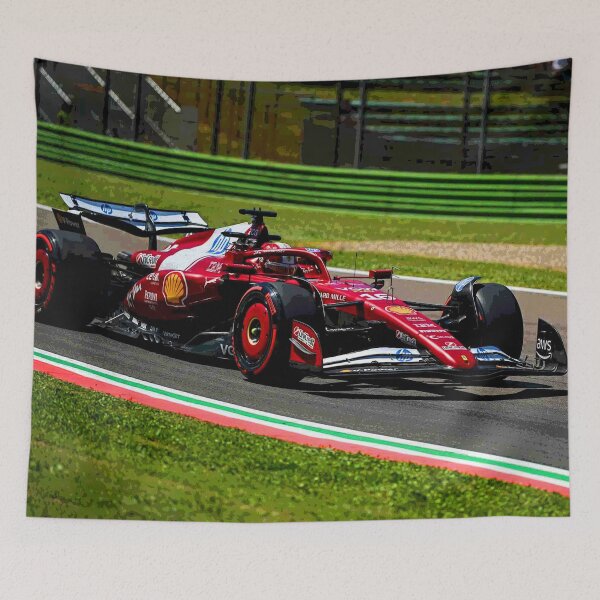 Item preview, Charles Leclerc racing his 2025 F1 car abstract designed and sold by Rodissimus1984.