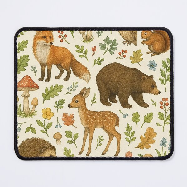 Item preview, Whimsical Forest Creatures Scattered Pattern designed and sold by MiLaKK.