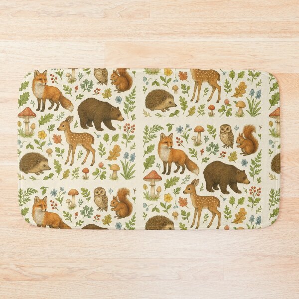 Item preview, Whimsical Forest Creatures Scattered Pattern designed and sold by MiLaKK.
