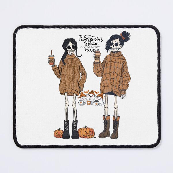 Item preview, A stylish skeleton girls sipping pumpkin coffee. Happy Halloween! designed and sold by YvkafromPoland.