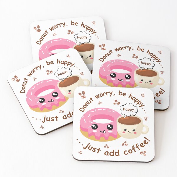 Item preview, Donut worry, be happy just add coffee designed and sold by GraphicTeeHubs.