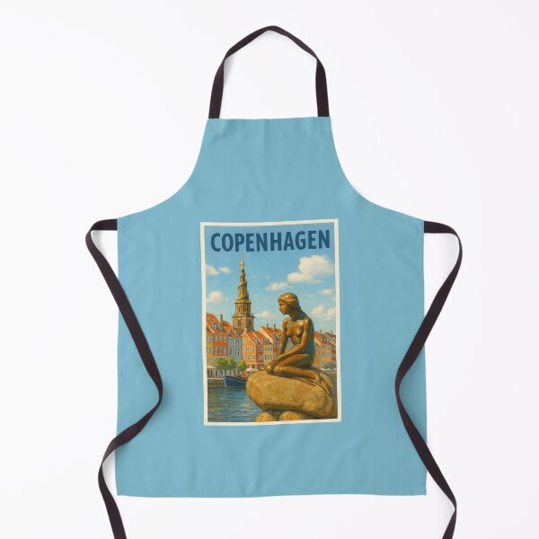 Artikelvorschau, Copenhagen Denmark Travel Art – The Little Mermaid and Nyhavn Waterfront Souvenir entworfen und verkauft von Annika Shurafa.
