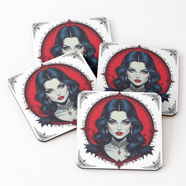 Item preview, Gothic Vampire Queen Portrait – Dark Fantasy Red Eyes Artwork for Halloween & Gothic Aesthetic designed and sold by SinghMerchUniverse.