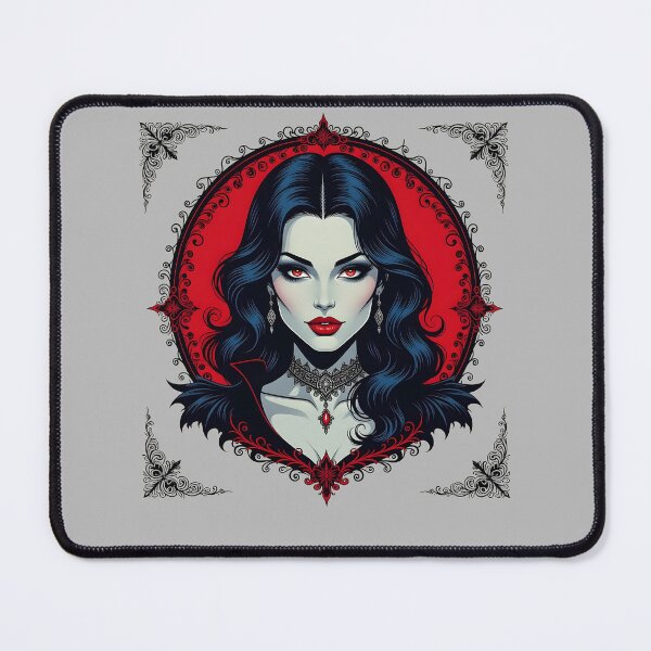 Item preview, Gothic Vampire Queen Portrait – Dark Fantasy Red Eyes Artwork for Halloween & Gothic Aesthetic designed and sold by SinghMerchUniverse.