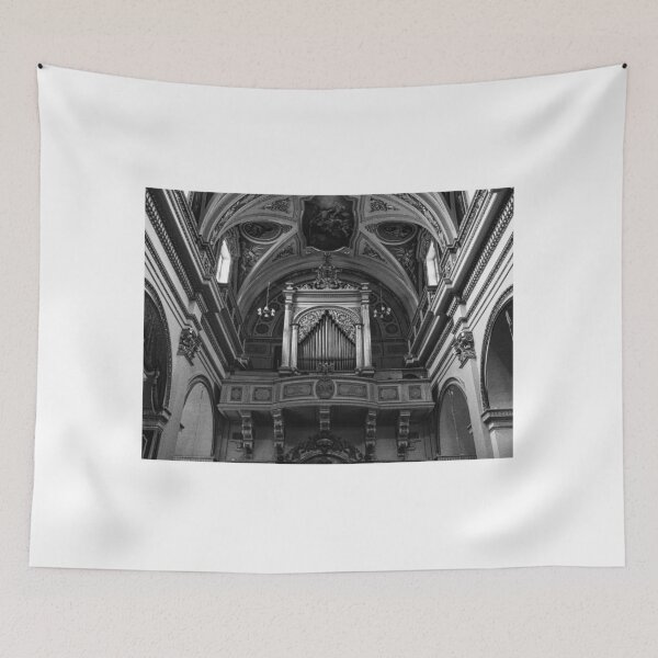 Item preview, Impressive Church Interior Featuring Ornate Pipe Organ, Arches, and Baroque Ceiling Artwork designed and sold by Nmallia.