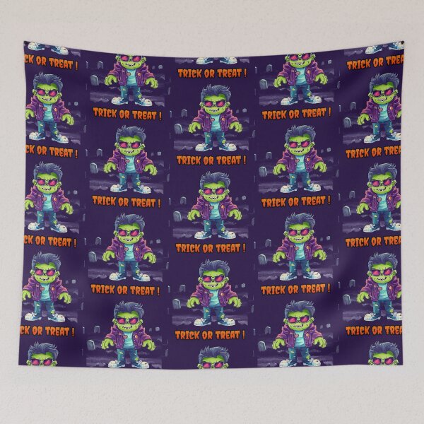 Item preview, Frankestein Trick Or Treat Shirt - Vintage Monster Design for Halloween Party & Classic Horror Lovers Tee designed and sold by ONIX23.