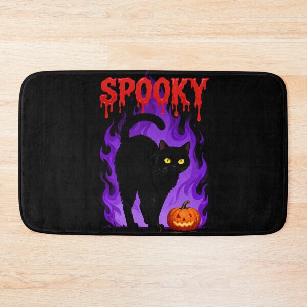 Item preview, Spooky Cat Halloween – Flaming Feline & Pumpkin Art designed and sold by El Hermano Gym.