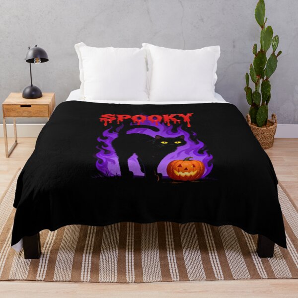 Item preview, Spooky Cat Halloween – Flaming Feline & Pumpkin Art designed and sold by El Hermano Gym.