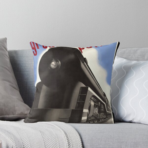 Item preview, Vintage New Haven Railroad Poster | Art Deco Streamlined Locomotive | Bold Black & Red Design | Speed  Power Artwork designed and sold by artofuniverse.