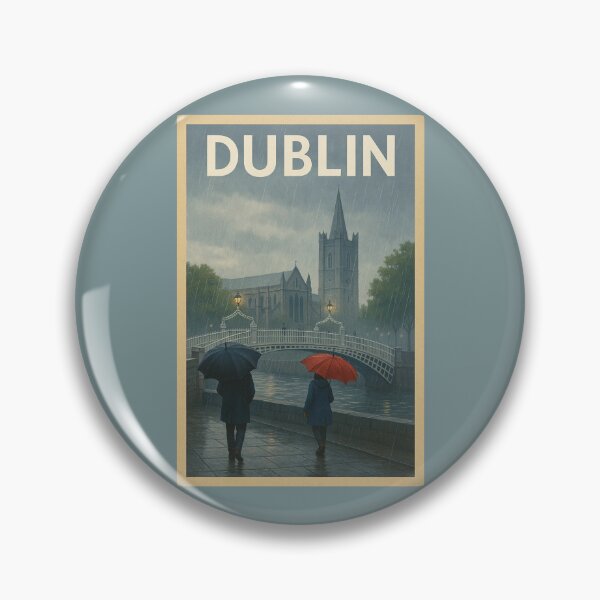 Item preview, Dublin Ireland Travel Art – Ha’penny Bridge Rainy Day Souvenir designed and sold by Annika Shurafa.