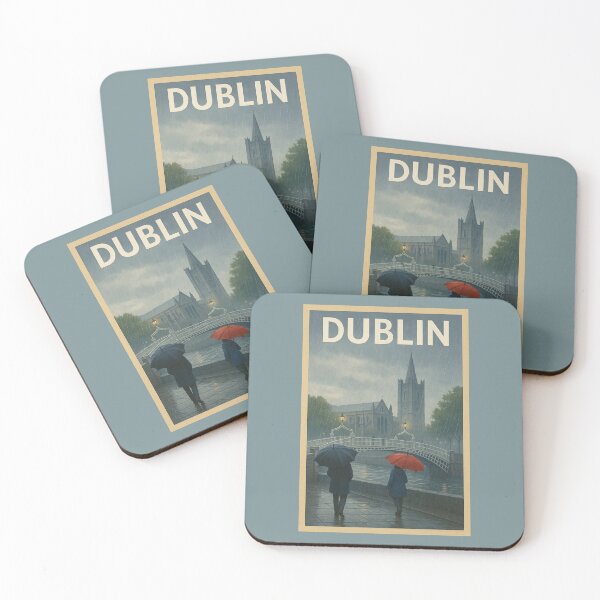 Item preview, Dublin Ireland Travel Art – Ha’penny Bridge Rainy Day Souvenir designed and sold by Annika Shurafa.