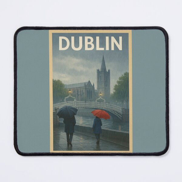Item preview, Dublin Ireland Travel Art – Ha’penny Bridge Rainy Day Souvenir designed and sold by Annika Shurafa.