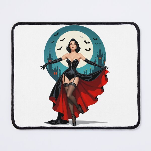 Item preview, Vintage Vampire Pinup – Retro Halloween Art designed and sold by Lightning-Lace.