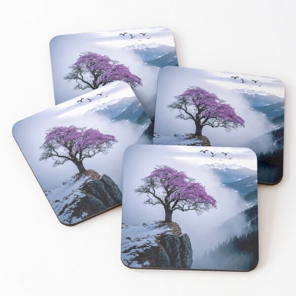 Item preview, Majestic Cherry Blossom Tree Overlooking the Mountains designed and sold by Exodoi.