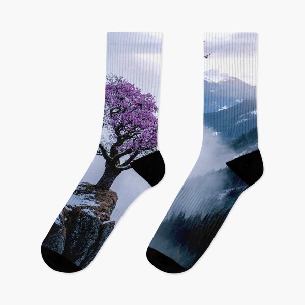Item preview, Majestic Cherry Blossom Tree Overlooking the Mountains designed and sold by Exodoi.