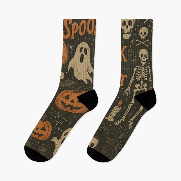 Item preview, Spooky Words & Ghouls – Halloween All-Over Typography Print designed and sold by getpressedshirt.