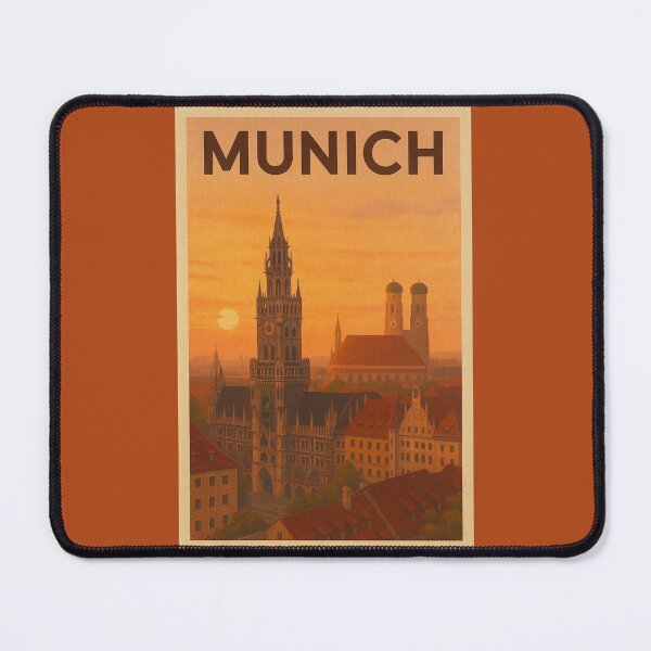 Item preview, Munich Germany Travel Art – Marienplatz and Frauenkirche Sunset Souvenir designed and sold by Annika Shurafa.