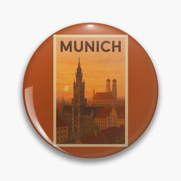 Item preview, Munich Germany Travel Art – Marienplatz and Frauenkirche Sunset Souvenir designed and sold by Annika Shurafa.