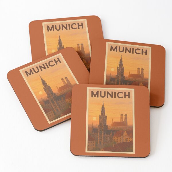 Item preview, Munich Germany Travel Art – Marienplatz and Frauenkirche Sunset Souvenir designed and sold by Annika Shurafa.