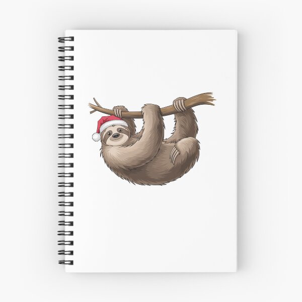 Item preview, Modern Trendy christmas sloth hanging from a tree branch Santa Hat Claus designed and sold by SOUFIANE1991.