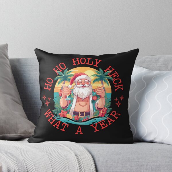 Item preview, Ho Ho HOLY HECK - What A Year | Santa with Tropical Cocktail | Fun Christmas Vacation Art designed and sold by Sun Sand & Sea Art.