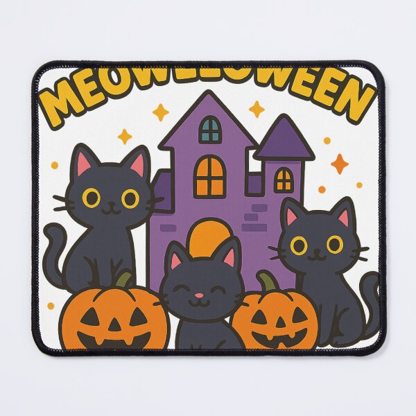 Item preview, Meowlloween – Cute Black Cats & Haunted House designed and sold by Microskills Mafia.