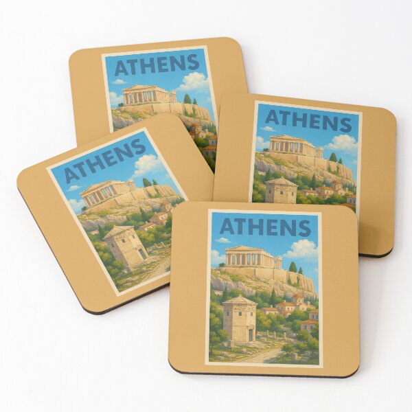 Item preview, Athens Greece Travel Art – Acropolis and Parthenon Illustration Souvenir designed and sold by Annika Shurafa.