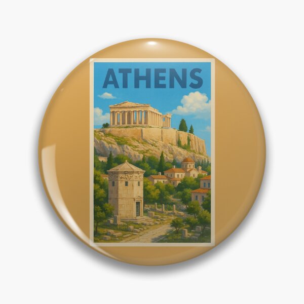 Item preview, Athens Greece Travel Art – Acropolis and Parthenon Illustration Souvenir designed and sold by Annika Shurafa.