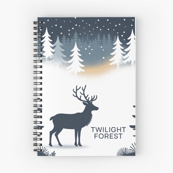 Item preview, Twilight Forest Deer Silhouette Winter Nature Woods Art designed and sold by EchoAtelier.
