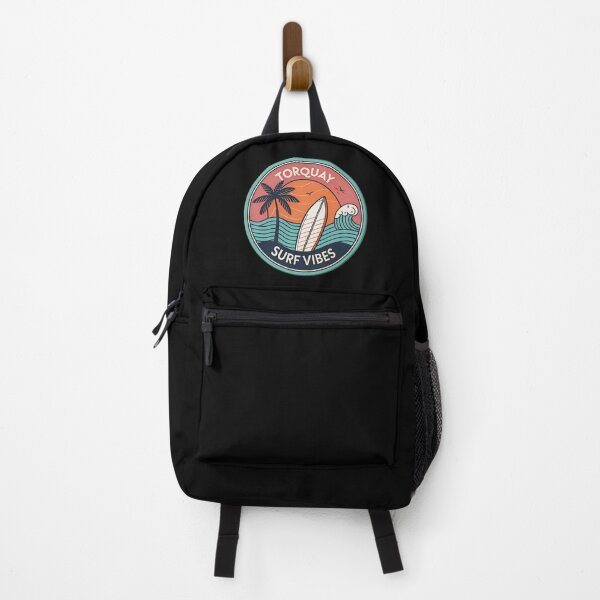 Item preview, Torquay Surf Vibes Retro Badge — Sunset Palm Tree & Surfboard Sticker designed and sold by VividOrganica.