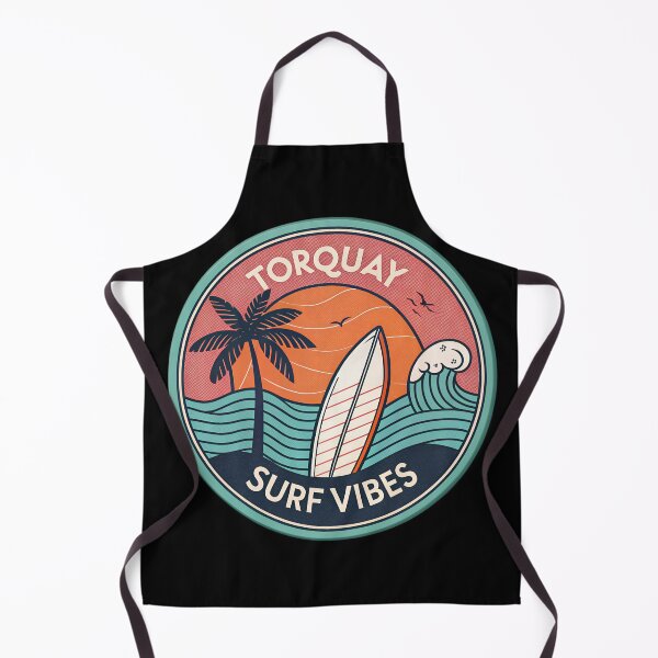 Item preview, Torquay Surf Vibes Retro Badge — Sunset Palm Tree & Surfboard Sticker designed and sold by VividOrganica.