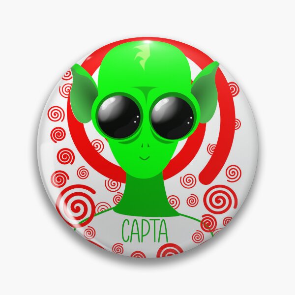 Item preview, Hypnotic Green Alien – Digital Illustration with Spirals and Text designed and sold by Marcia Motivos.
